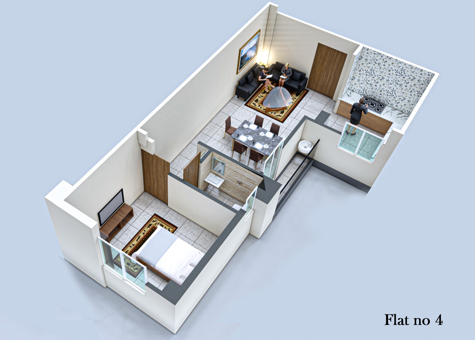 1 BHK Floor Plan
